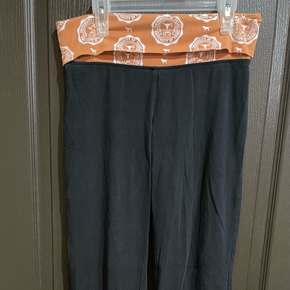 PINK Victoria's Secret Black and Orange UT women’s collegiate flare yoga Pants